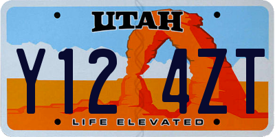 UT license plate Y124ZT