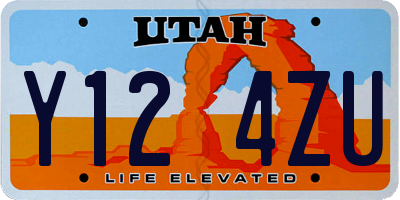 UT license plate Y124ZU