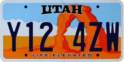 UT license plate Y124ZW