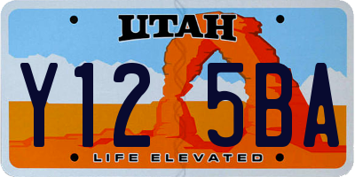 UT license plate Y125BA