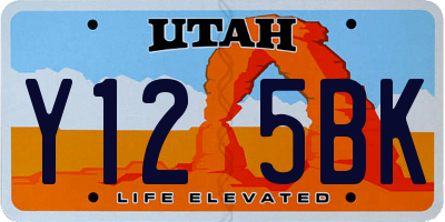 UT license plate Y125BK