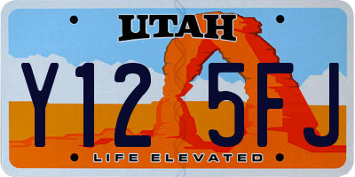 UT license plate Y125FJ