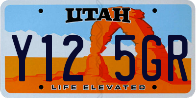 UT license plate Y125GR