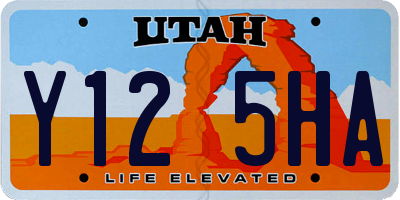 UT license plate Y125HA