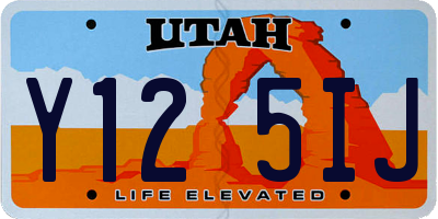 UT license plate Y125IJ