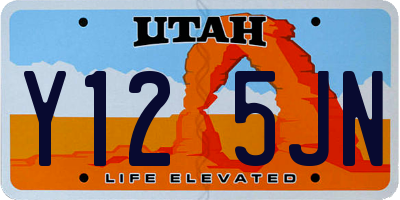 UT license plate Y125JN