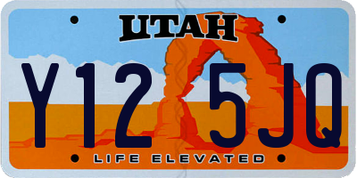UT license plate Y125JQ