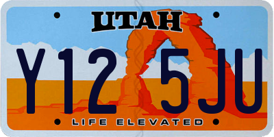 UT license plate Y125JU