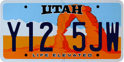 UT license plate Y125JW
