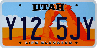 UT license plate Y125JY