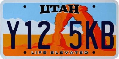 UT license plate Y125KB