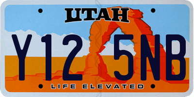 UT license plate Y125NB