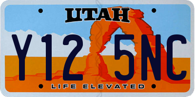 UT license plate Y125NC