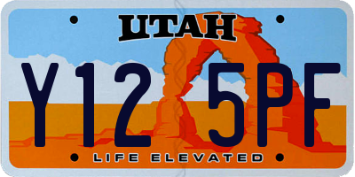UT license plate Y125PF