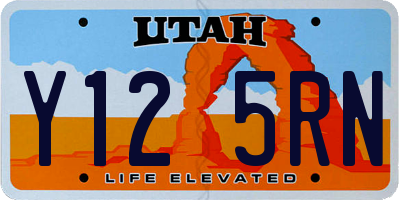 UT license plate Y125RN