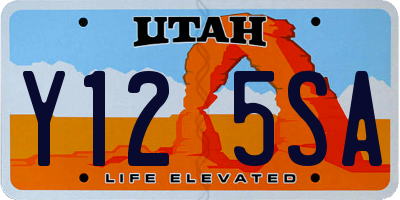 UT license plate Y125SA