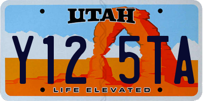 UT license plate Y125TA