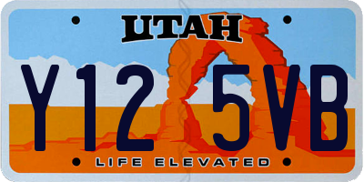 UT license plate Y125VB