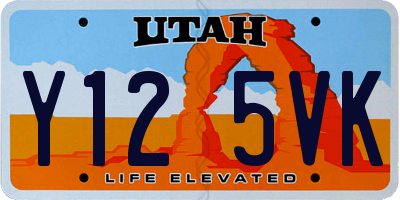 UT license plate Y125VK