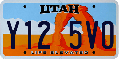 UT license plate Y125VO