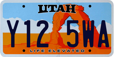 UT license plate Y125WA