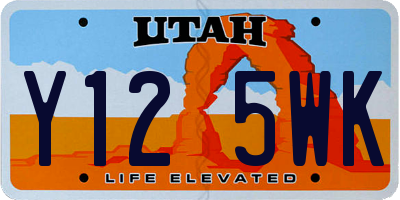 UT license plate Y125WK
