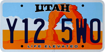 UT license plate Y125WO