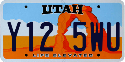 UT license plate Y125WU