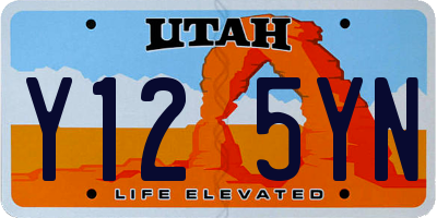 UT license plate Y125YN