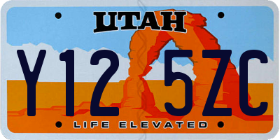 UT license plate Y125ZC
