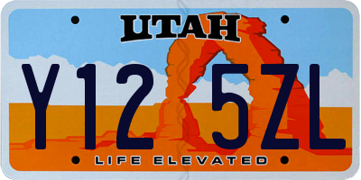 UT license plate Y125ZL