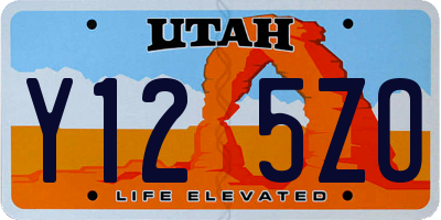 UT license plate Y125ZO