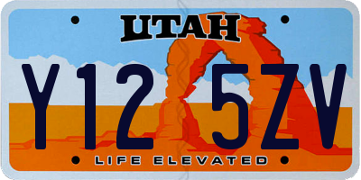 UT license plate Y125ZV
