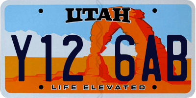 UT license plate Y126AB
