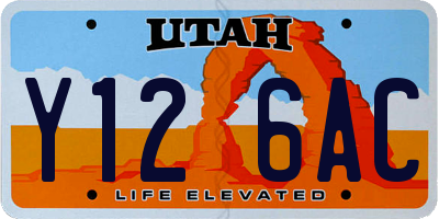 UT license plate Y126AC