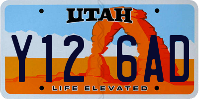 UT license plate Y126AD