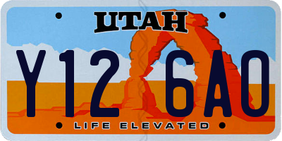 UT license plate Y126AO