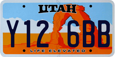 UT license plate Y126BB