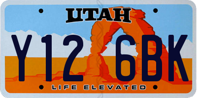 UT license plate Y126BK