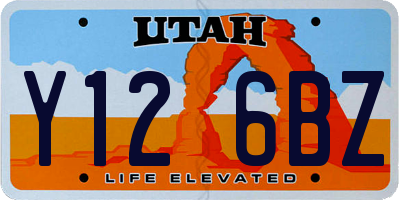 UT license plate Y126BZ