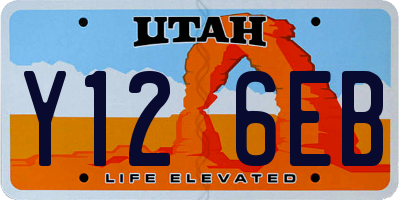 UT license plate Y126EB