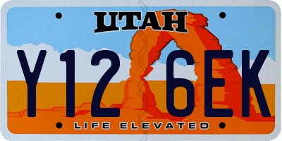 UT license plate Y126EK