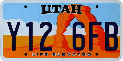 UT license plate Y126FB