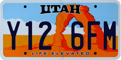 UT license plate Y126FM