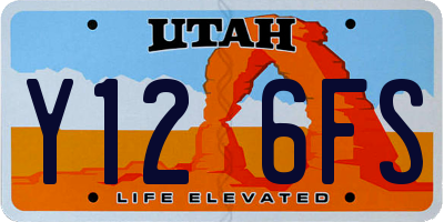 UT license plate Y126FS
