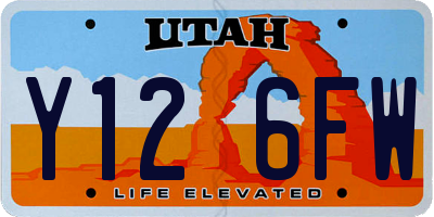 UT license plate Y126FW