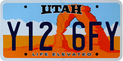 UT license plate Y126FY