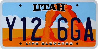 UT license plate Y126GA