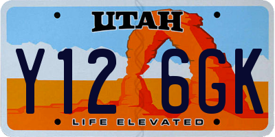 UT license plate Y126GK