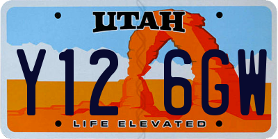 UT license plate Y126GW